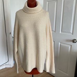 WISHLIST CREAM TURTLENECK SWEATER. SMALL/MED